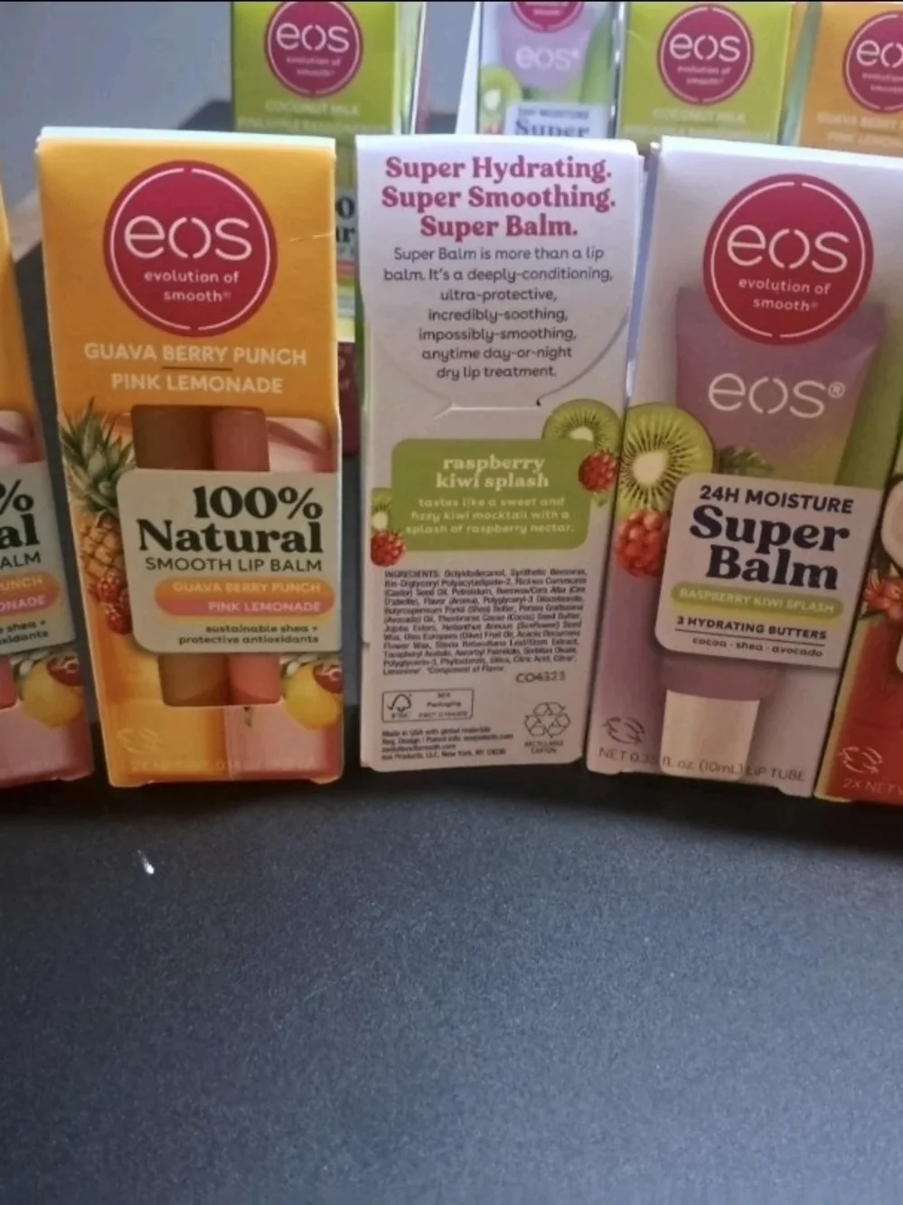 (5 packs)Eos 100% Natural Organic Hydrating Lip Balm Multicolor Variety